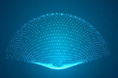 Vektör 3 boyutlu arka plan. Puan dalgası. Geometrik dans