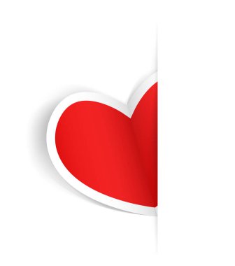 A heart of paper (valentine) peeps out of the folds of pages. design for the site. vector pattern, simple elliment, symbol of love vector A heart of paper (valentine) peeps out of the folds of pages. design for the site. vector pattern, simple elliment, symbol of love vector