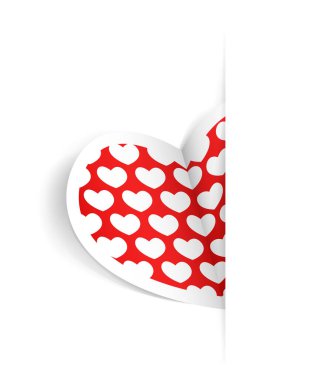 A heart of paper (valentine) peeps out of the folds of pages. design for the site. vector pattern, simple elliment, symbol of love vector A heart of paper (valentine) peeps out of the folds of pages. design for the site. vector pattern, simple elliment, symbol of love vector