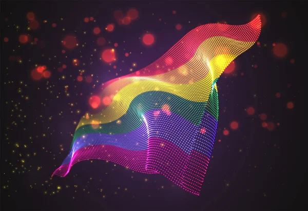 Vector Brillante Bandera País Brillante Puntos Abstractos Arco Iris Lgbt — Vector de stock