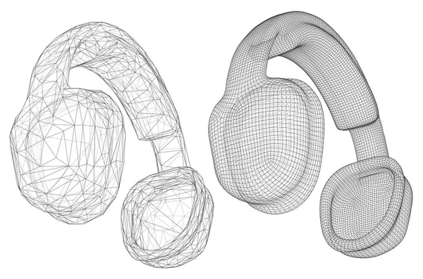 Koptelefoon Geïsoleerd Witte Achtergrond Vectormuzikaal Ontwerp — Stockvector