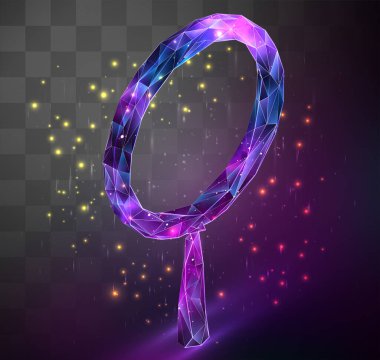 Mozaik arkaplandaki 3d vektör sembolü, kristal nesnede kilitli alan
