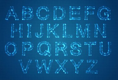 vektör kümesi, alfabeye hazır. 3d biçimi