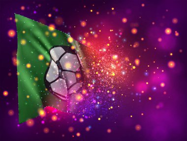 Pembe arkaplandaki Wi-FI vektör 3d ışık ve işaret fişekleri ile