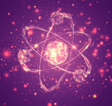 3 boyutlu vektör sembolü, pembe arkaplandaki hacimli nesne. İş ve sunum için düzenName