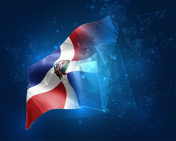 República Dominicana Bandeira Vetorial Abstrato Virtual Objeto Polígonos Triangulares Fundo —  Vetores de Stock