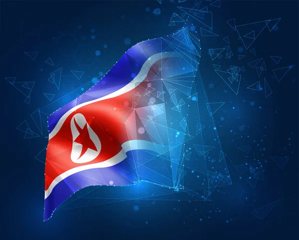 Korea Vektor Zászló Virtuális Absztrakt Objektum Háromszögletű Poligonok Kék Alapon — Stock Vector
