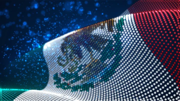 Vetor Brilhante Brilhante Bandeira País Pontos Abstratos México —  Vetores de Stock