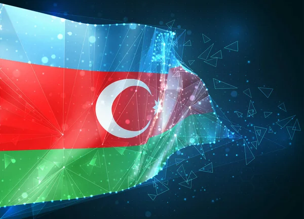 Αζερμπαϊτζάν Vector Flag Εικονικό Αφηρημένο Τρισδιάστατο Αντικείμενο Από Τριγωνικά Πολύγωνα — Διανυσματικό Αρχείο