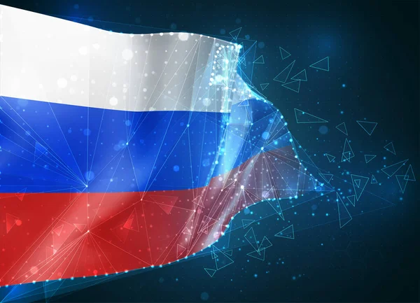 Rusia Bandera Vectorial Objeto Abstracto Virtual Polígonos Triangulares Sobre Fondo — Archivo Imágenes Vectoriales
