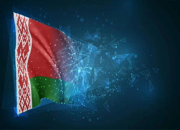 Biélorussie Drapeau Vectoriel Objet Abstrait Virtuel Polygones Triangulaires Sur Fond — Image vectorielle