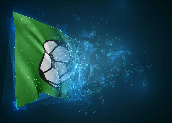 Fußball Vektorfahne Virtuelles Abstraktes Objekt Aus Dreieckigen Polygonen Auf Blauem — Stockvektor