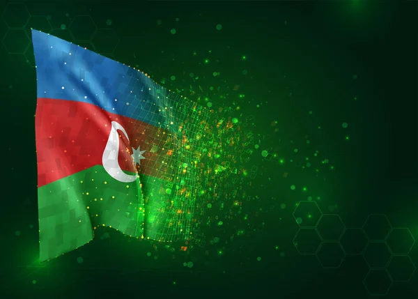 Azerbaycan Yeşil Zemin Üzerinde Çokgen Veri Numaralarıyla Vektörü — Stok Vektör