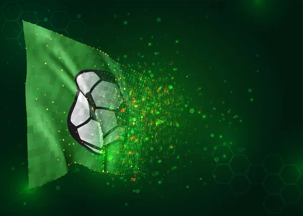 Vektor Flagge Virtuelles Abstraktes Objekt Aus Dreieckigen Polygonen Auf Blauem — Stockvektor