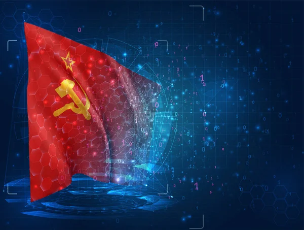 Bannière Rouge Communisme Drapeau Vectoriel Urss Sur Fond Bleu Avec — Image vectorielle