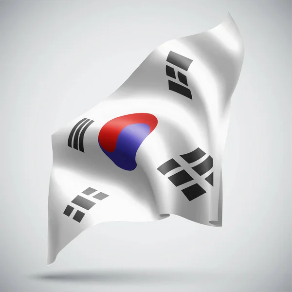 Korea Vektor Zászló Elszigetelt Fehér Alapon — Stock Vector