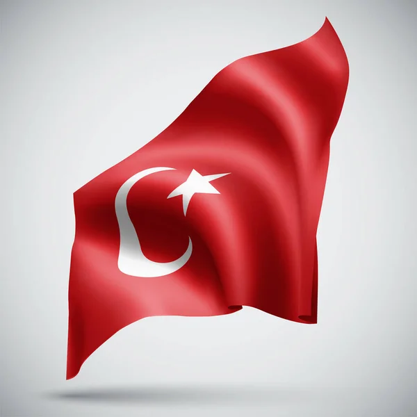 Vector Flag Isolated White Background Turkey — Stock Vector