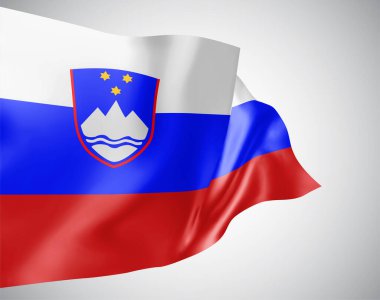 Slovenya ve 3d vektörü beyaz arkaplanda izole edildi
