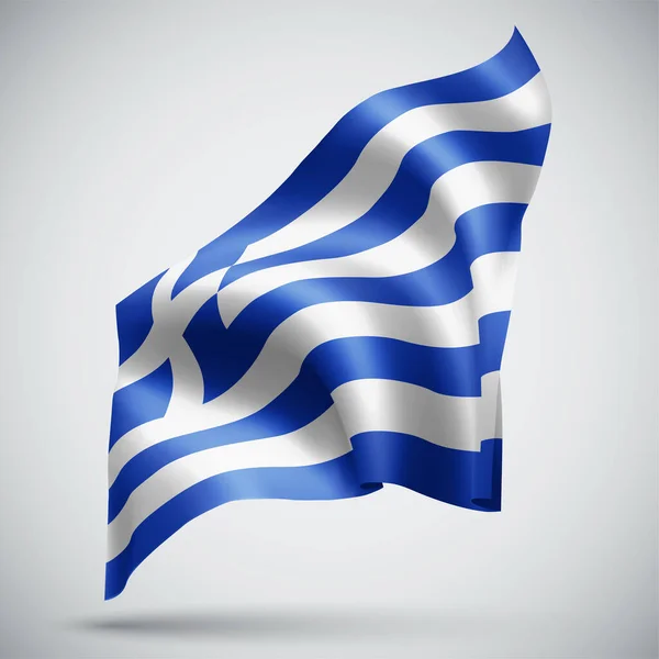 Ελλάδα Διάνυσμα Σημαία Απομονωμένη Λευκό Φόντο — Διανυσματικό Αρχείο