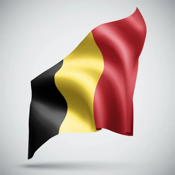 Belgium Vektor Zászló Elszigetelt Fehér Alapon — Stock Vector