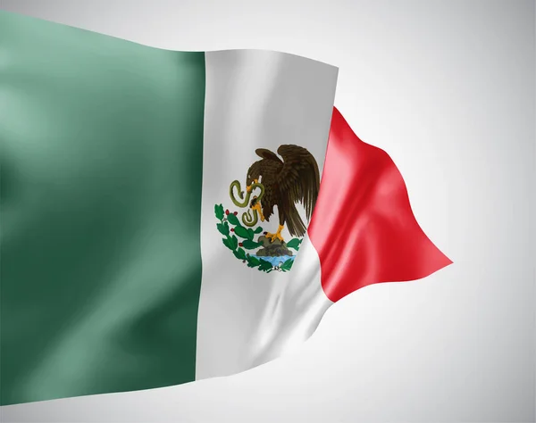 Μεξικό Διανυσματική Σημαία Κύματα Και Στροφές Κυματίζει Στον Άνεμο Λευκό — Διανυσματικό Αρχείο