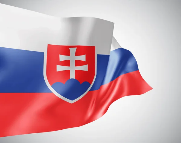 Slovakya Dalgalı Vektör Bayrağı Rüzgarda Sallanan Beyaz Zemin — Stok Vektör