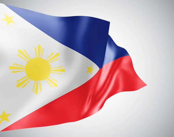 Filipinas Bandera Vectorial Con Olas Curvas Ondeando Viento Sobre Fondo — Vector de stock