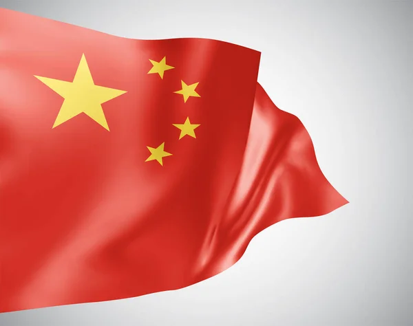 Китай Векторний Прапор Хвилями Вигинається Махаючи Вітром Білому Тлі — стоковий вектор