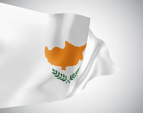 Chipre Bandeira Vetorial Com Ondas Curvas Acenando Vento Sobre Fundo — Vetor de Stock