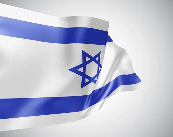 Israël Vectorvlag Met Golven Bochten Wapperend Wind Een Witte Achtergrond — Stockvector