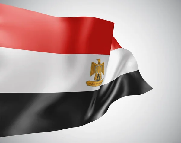 Egypten Vektor Flagga Med Vågor Och Böjar Viftar Vinden Vit — Stock vektor