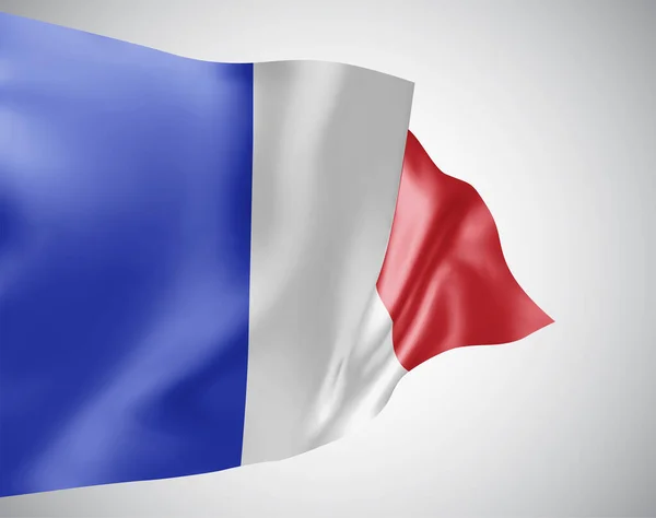 Франция Векторный Флаг Волнами Изгибами Машущими Ветру Белом Фоне — стоковый вектор