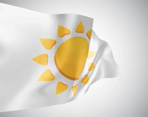 Sonne Auf Vektor Flagge Isoliert Auf Weißem Hintergrund — Stockvektor