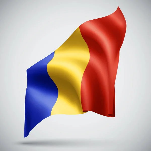 Romania Vector Flag Isolated White Background — Stock Vector