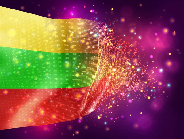 Bulgarije Vector Vlag Roze Paarse Achtergrond Met Verlichting Fakkels — Stockvector
