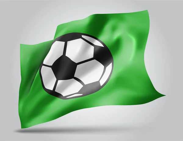 Ballon Football Drapeau Vectoriel Isolé Sur Fond Blanc — Image vectorielle