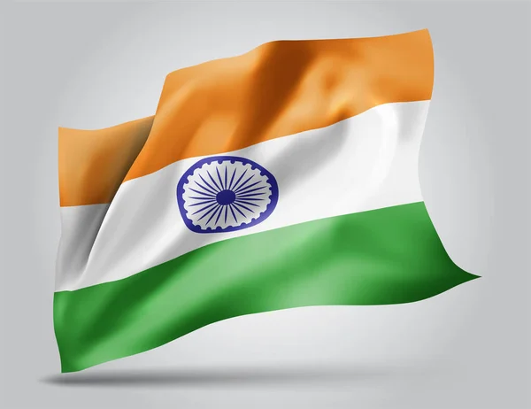 Hindistan Vektör Bayrağı Beyaz Arkaplanda Izole — Stok Vektör