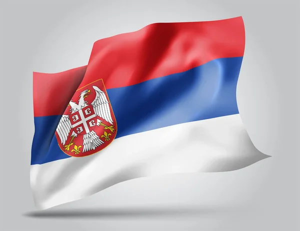 Serbia Vector Bandera Aislada Sobre Fondo Blanco — Archivo Imágenes Vectoriales