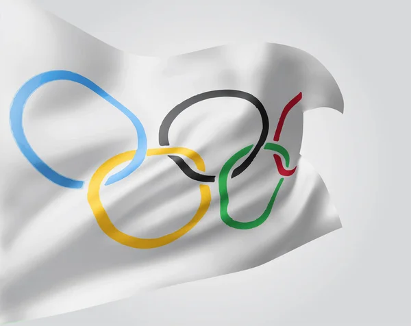 奥运会矢量3D旗在白色背景下隔离 — 图库矢量图片