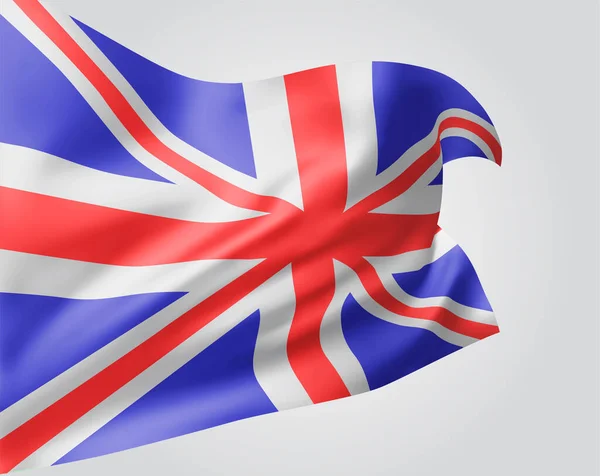 Inglaterra Bandera Vectorial Con Olas Curvas Ondeando Viento Sobre Fondo — Vector de stock