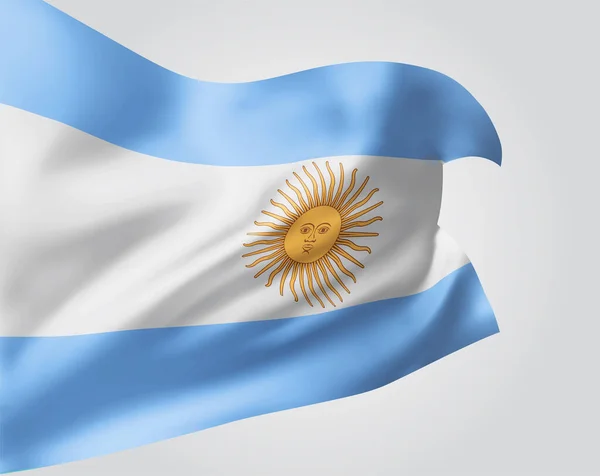 Argentina Bandeira Vetorial Com Ondas Curvas Acenando Vento Sobre Fundo — Vetor de Stock