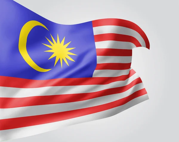 Malaysia Bendera Vektor Dengan Gelombang Dan Tikungan Melambai Dalam Angin - Stok Vektor