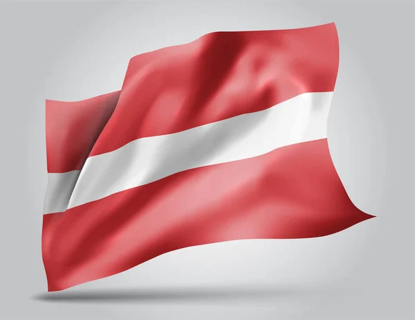 拉脱维亚 在白色背景上孤立的3D矢量旗 — 图库矢量图片