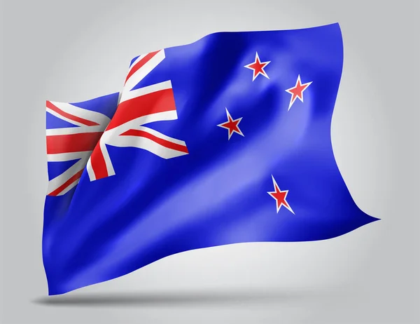Nya Zeeland Vektor Flagga Isolerad Vit Bakgrund — Stock vektor