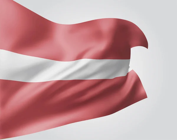 拉脱维亚 在白色背景上孤立的3D矢量旗 — 图库矢量图片