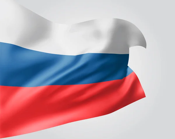 Rusia Bandera Vectorial Con Olas Curvas Ondeando Viento Sobre Fondo — Archivo Imágenes Vectoriales