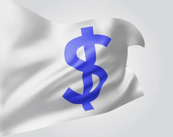 Δολάριο Νόμισμα Στο Διάνυσμα Σημαία Απομονώνονται Λευκό Φόντο — Διανυσματικό Αρχείο