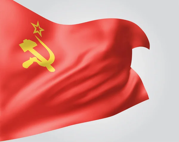 Rote Fahne Des Kommunismus Udssr Vektor Fahne Isoliert Auf Weißem — Stockvektor