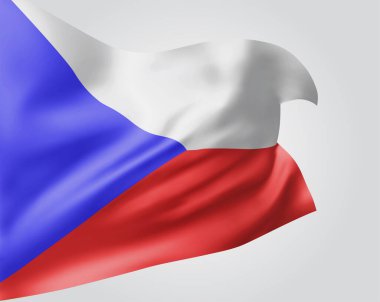 Çek Cumhuriyeti ve 3d vektör bayrağı beyaz arkaplanda izole edildi
