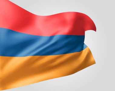 Ermenistan, vektör 3d bayrağı beyaz arkaplanda izole